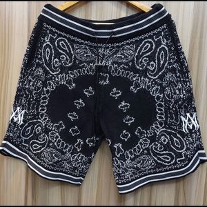 Mens Amiri Bandana Shorts. Black shorts for the big boys only.